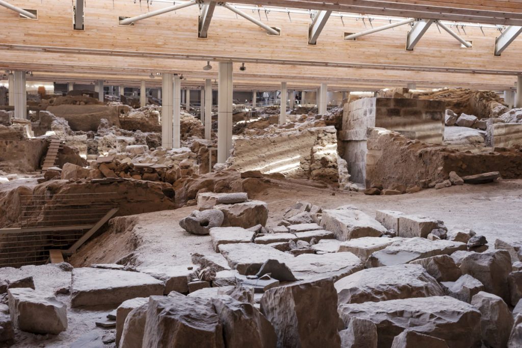 sito archeologico akrotiri a Santorini