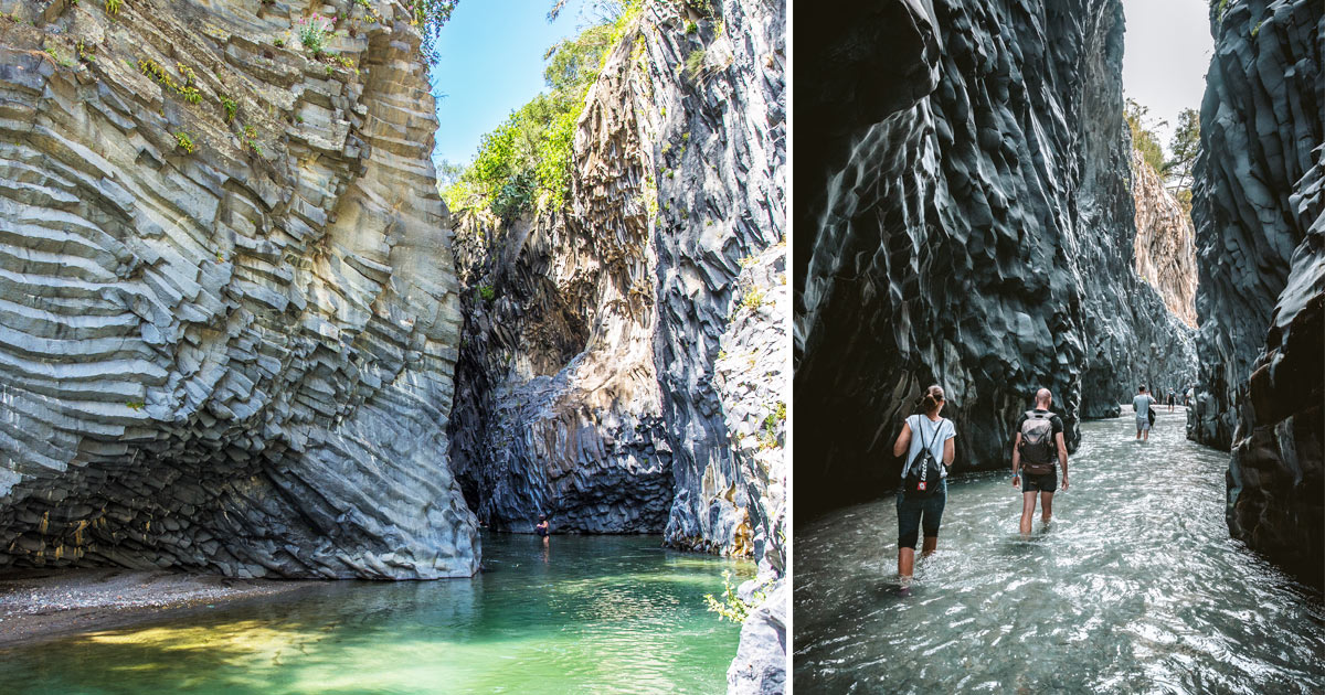 le gole dell'alcantara in sicilia