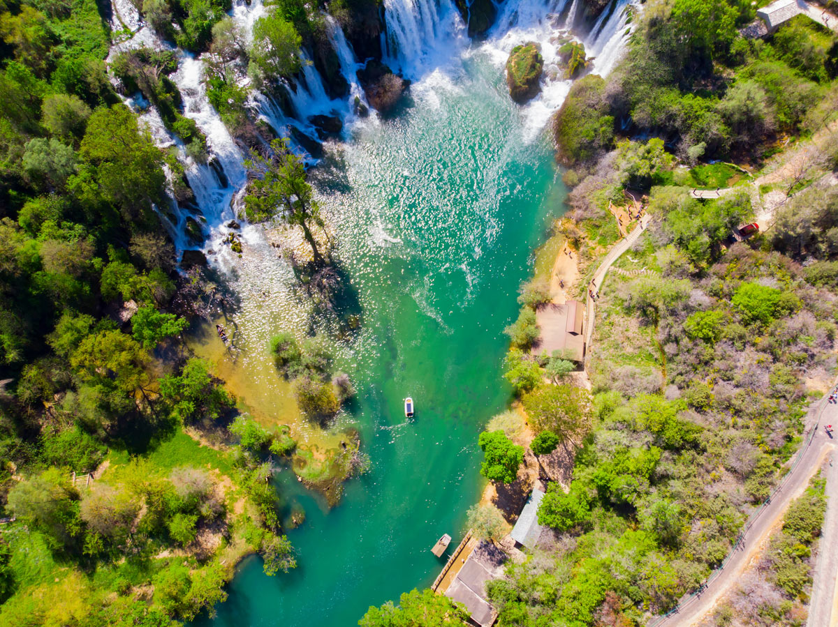 cascate di Kravice viste dall'alto