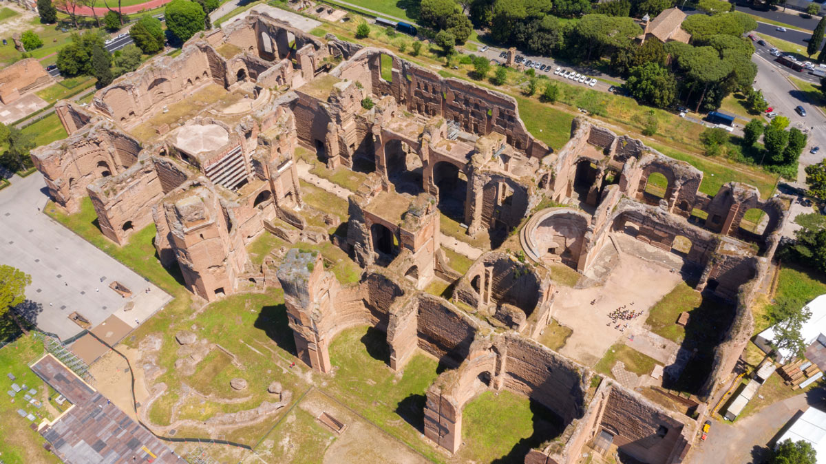 terme di caracalla viste dall'alto