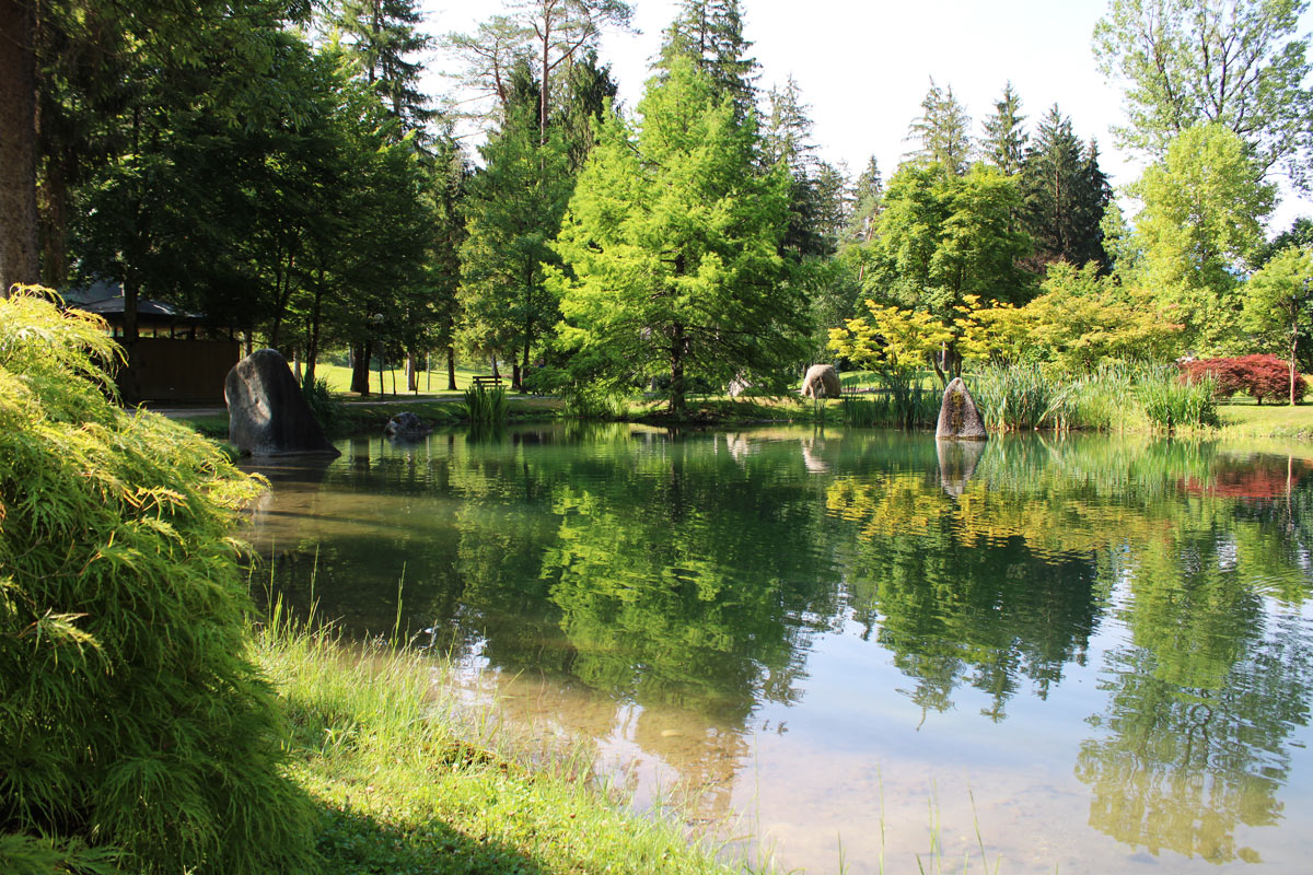 laghetto al parco delle terme di comano