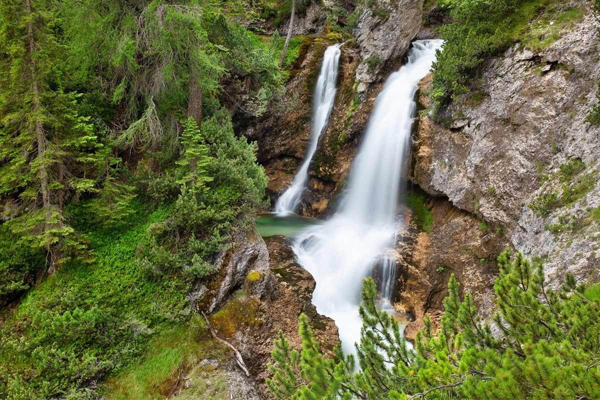 cascate di Fanes nelle Dolomiti
