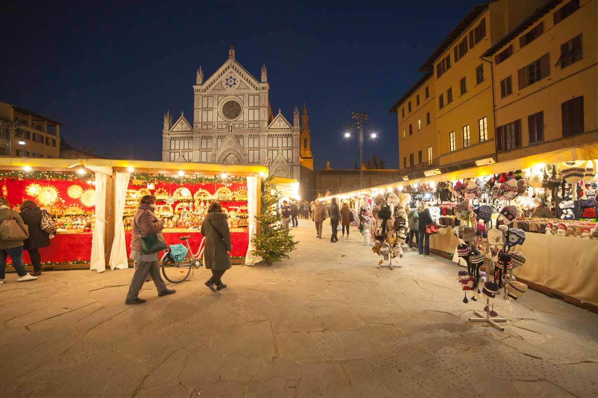 mercatini di Natale a Piazza Santa Croce, Firenze
