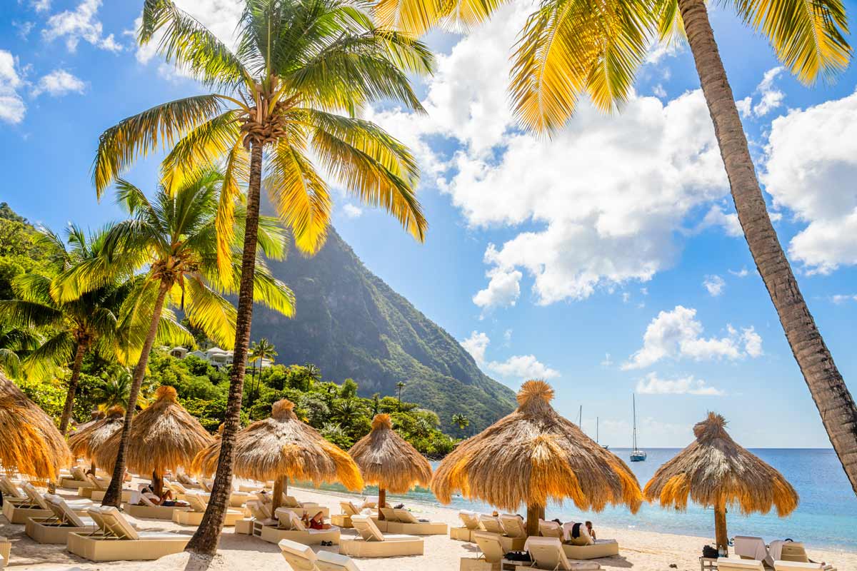 spiaggia sull'isola di Santa Lucia