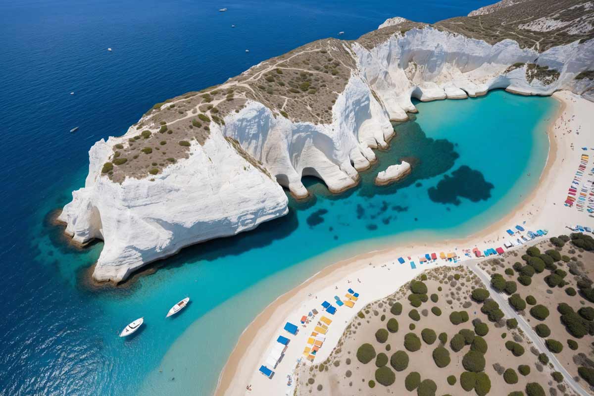 spiaggia di Sarakiniko, isola di Milos