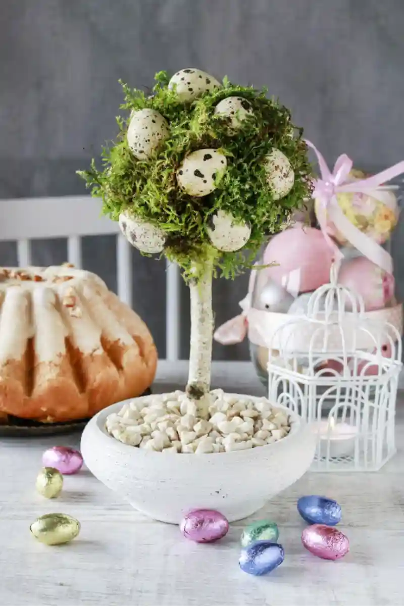 alberello di pasqua come centrotavola
