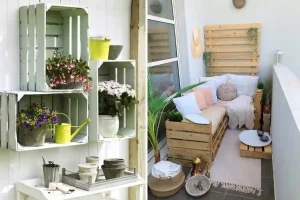 arredo balcone con riciclo creativo