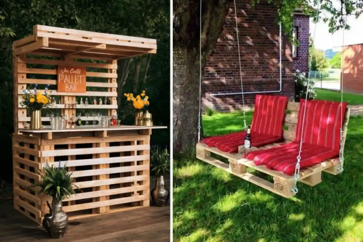arredi da esterno con pallet