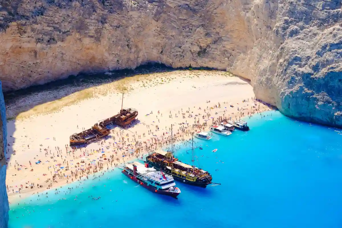 spiaggia del relitto sull'isola di Zante