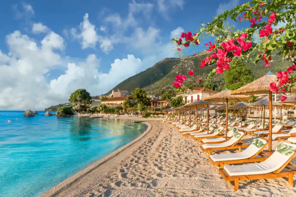 Nikiana beach sull'isola di Lefkada in Grecia
